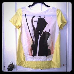 Street style printed yellow t-shirt